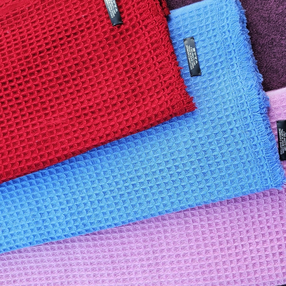 Colorful Waffle Knit Towels Set
